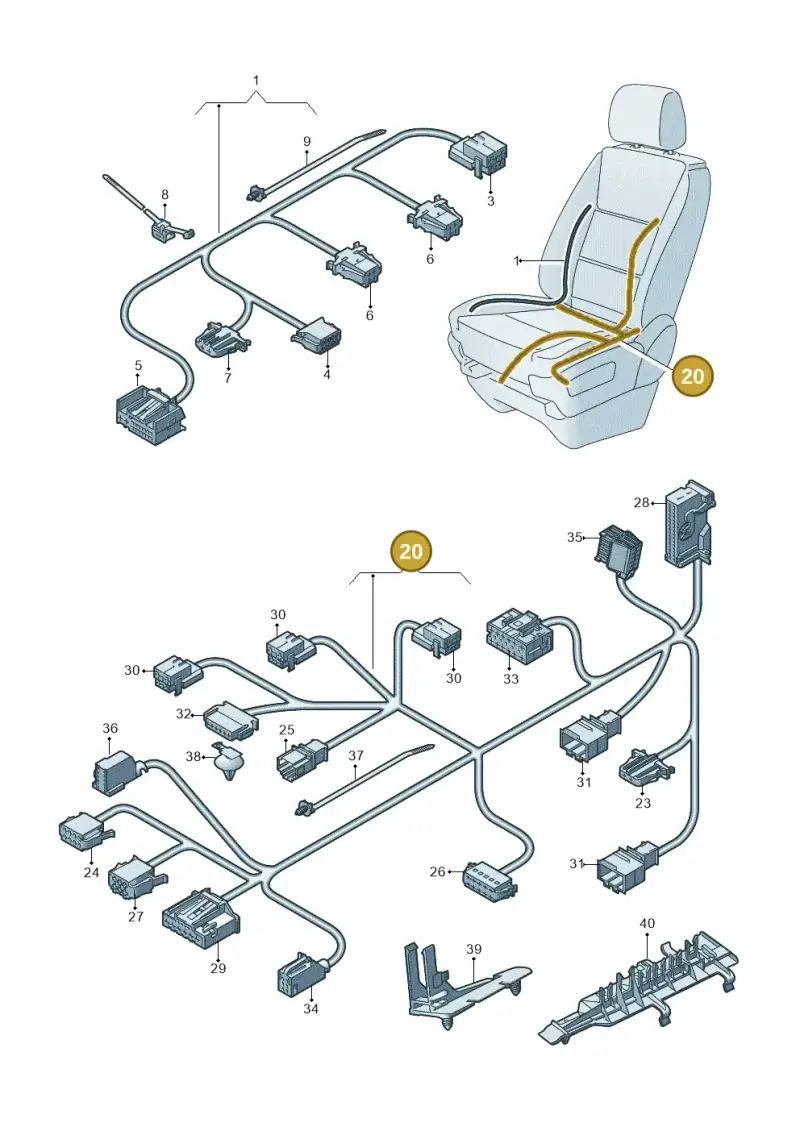 7L1971391 — Volkswagen Transporter Multivan (2019-2024) diagram 861972270, position 20