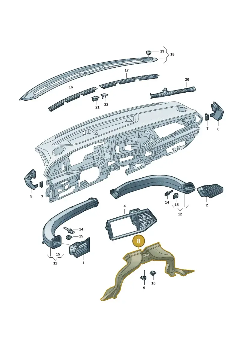 7L2819167 — Volkswagen Transport. multivan (2019-2024) diagram 7ep819300, position 8