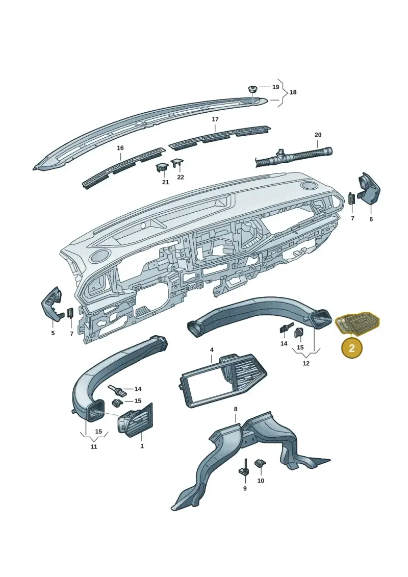7L2819704DBUS — Volkswagen Transport. multivan (2019-2024) diagram 7ep819300, position 2