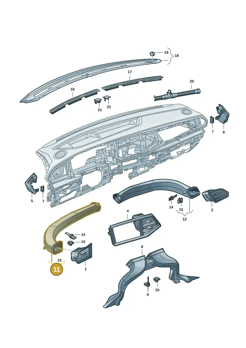 7L2819715 — Volkswagen Transport. multivan (2019-2024) diagram 7ep819300, position 11