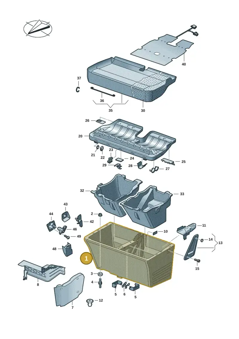 7L3881681B — Volkswagen Transporter Single Cab (2019-2024) diagram 7ep881010, position 1