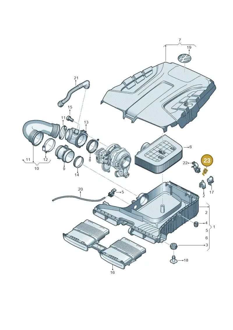 7L5253198 — Volkswagen Touareg (2017-2023) diagram 439129000, position 23