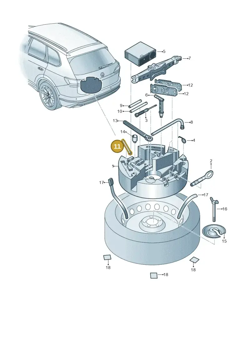 7L6011045 — Volkswagen Touareg (2017-2023) diagram 439012010, position 11