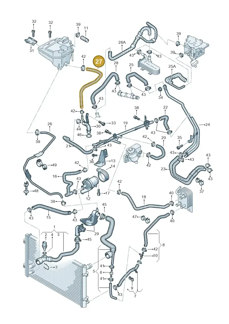 7L6121109D — Volkswagen Touareg (2005-2006) diagram 274121500, position 27