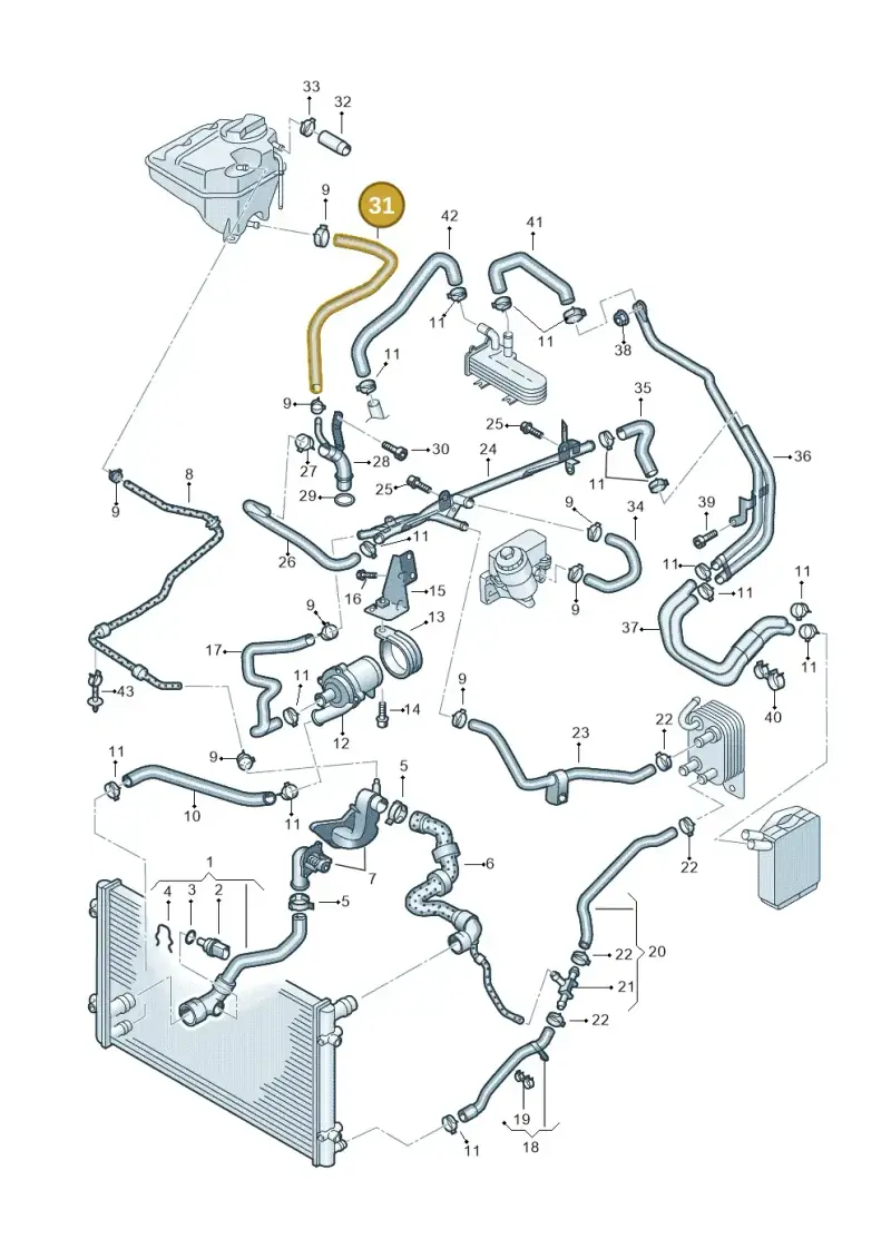 7L6121109D — Volkswagen Touareg                08> (2007-) diagram 478121510, position 31
