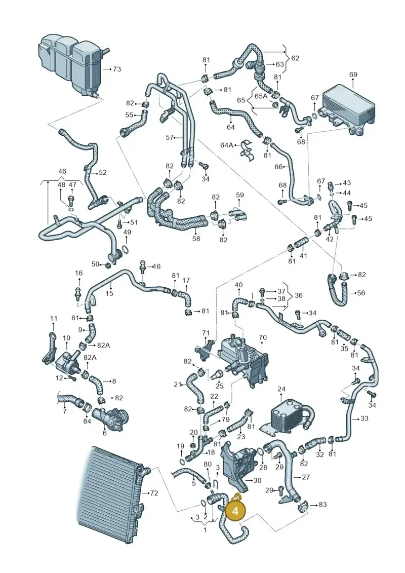 7L6145830 — Volkswagen Touareg (2010-2012) diagram 693121570, position 4