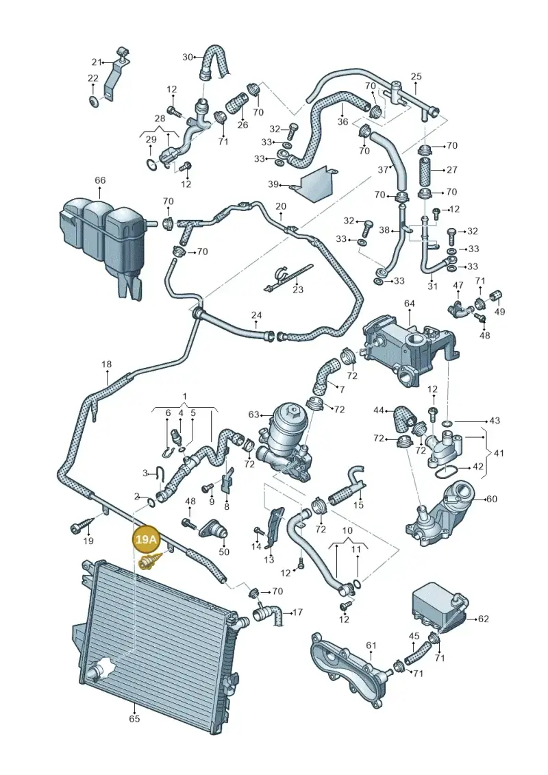 7L6145830 — Volkswagen Touareg BlueMotion (2014-2018) diagram 693121510, position 19A