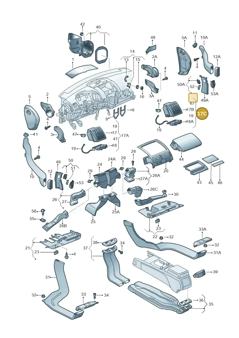 7L6819704L3X1 — Volkswagen Touareg                08> (2007-) diagram 274820130, position 17C
