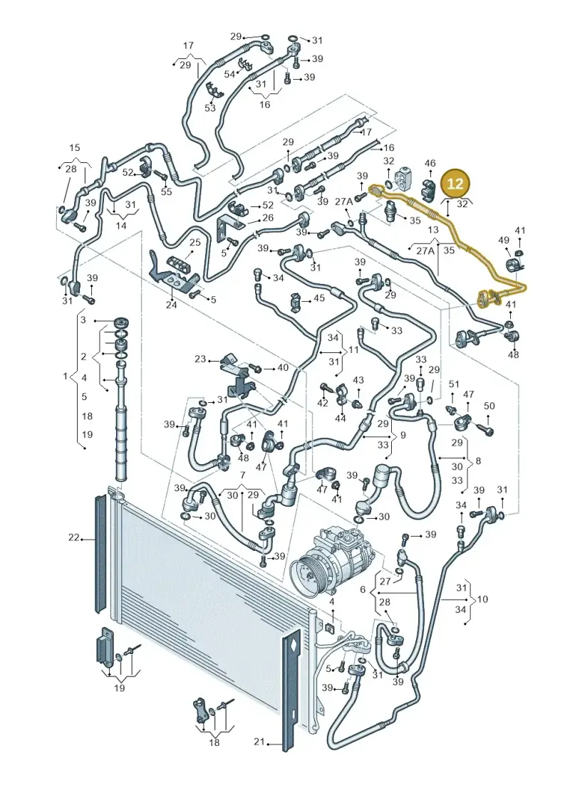 7L6820743H — Volkswagen Touareg                08> (2007-) diagram 274820350, position 12