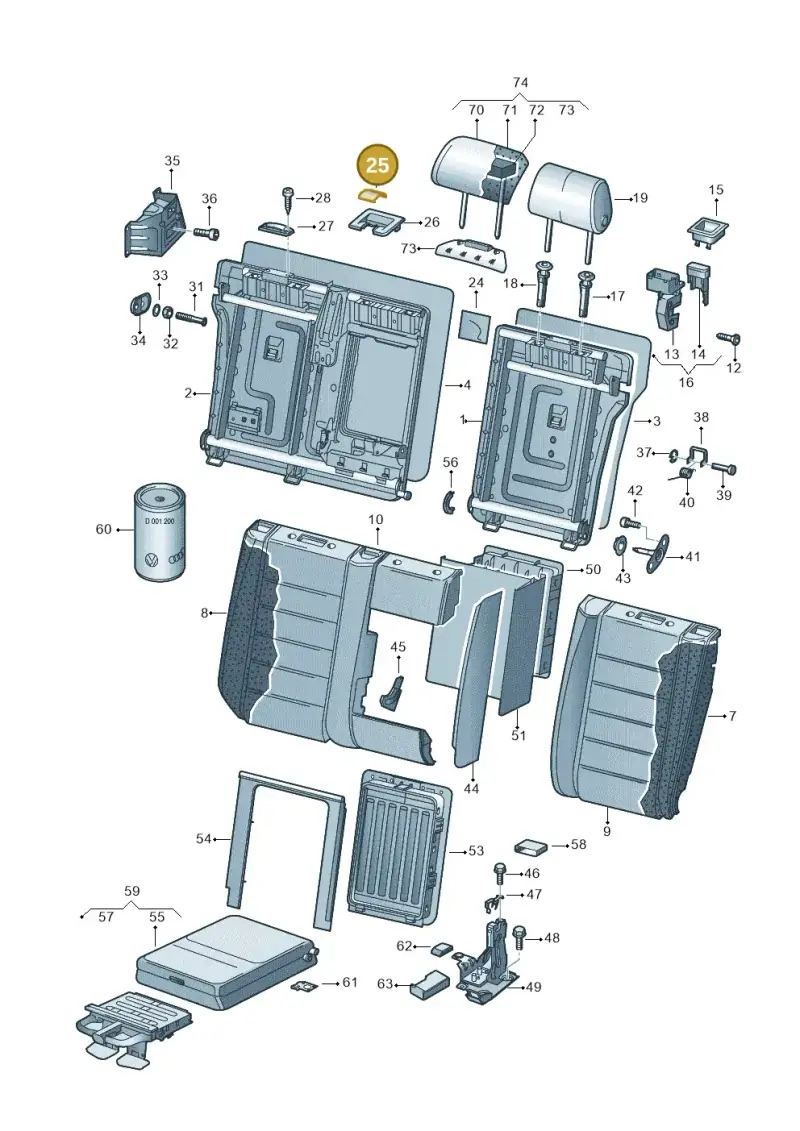 7L6885658B71N — Volkswagen Touareg (2005-2006) diagram 274885700, position 25
