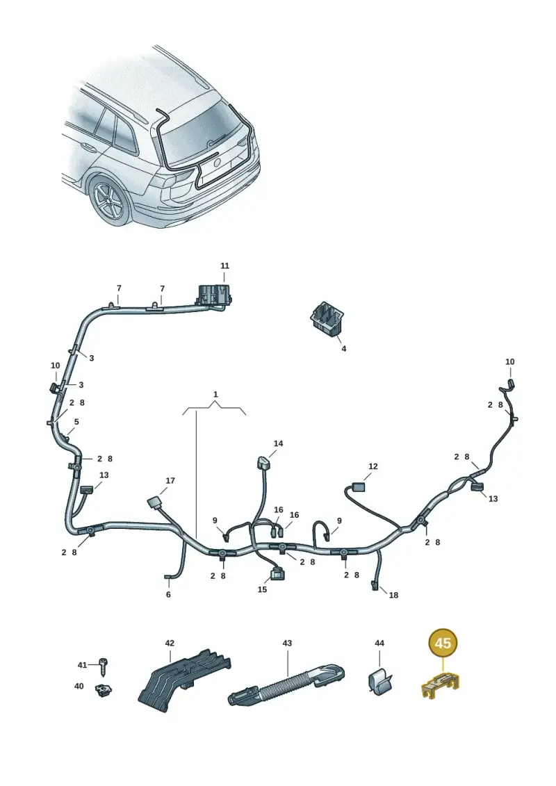 7L6937545 — Volkswagen Golf 2.0 BlueMotion (2019-2024) diagram 5h0972092, position 45
