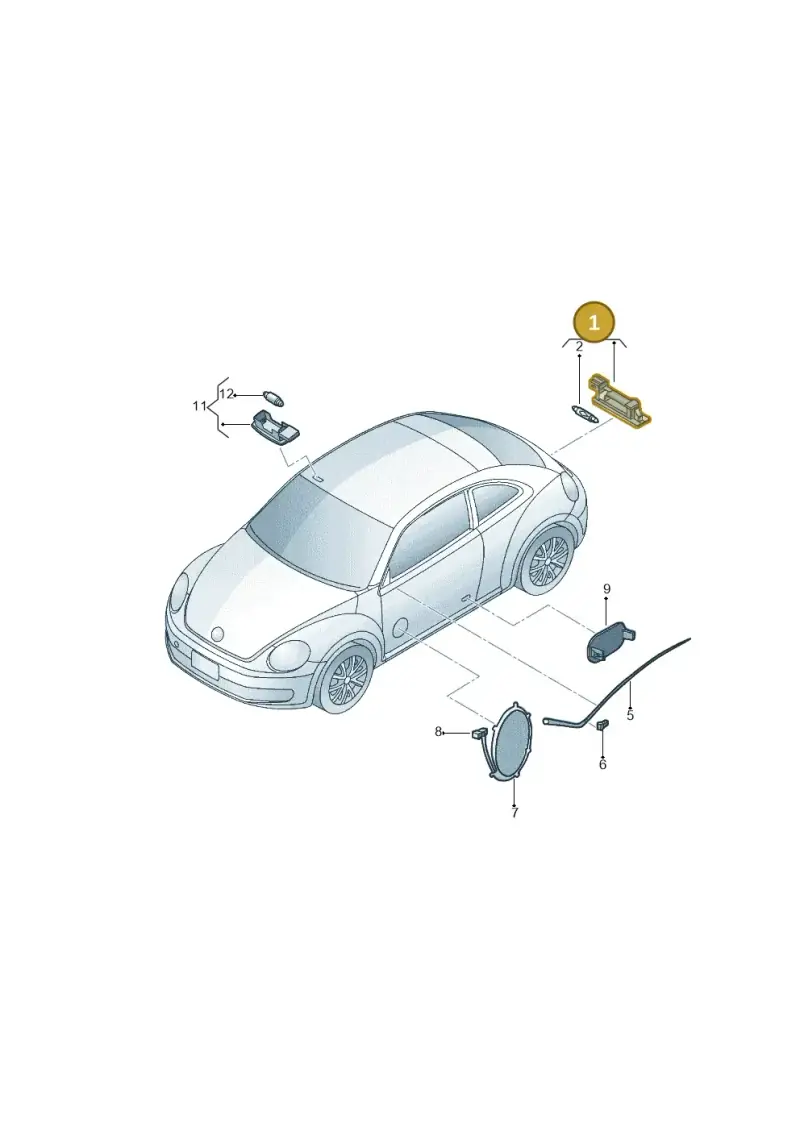 7L6947101A — Volkswagen Beetle (2016-2019) diagram 715947100, position 1