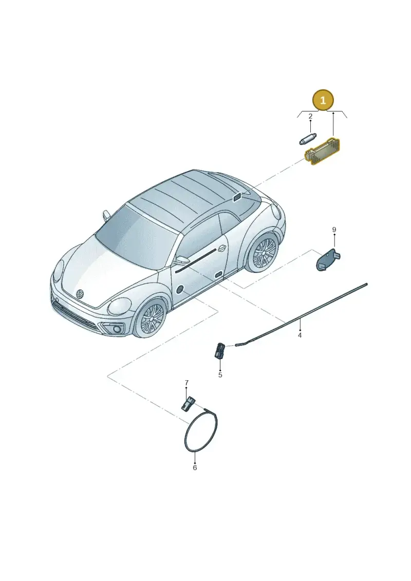 7L6947101A — Volkswagen New beetle cabriolet (2016-2019) diagram 802947100, position 1