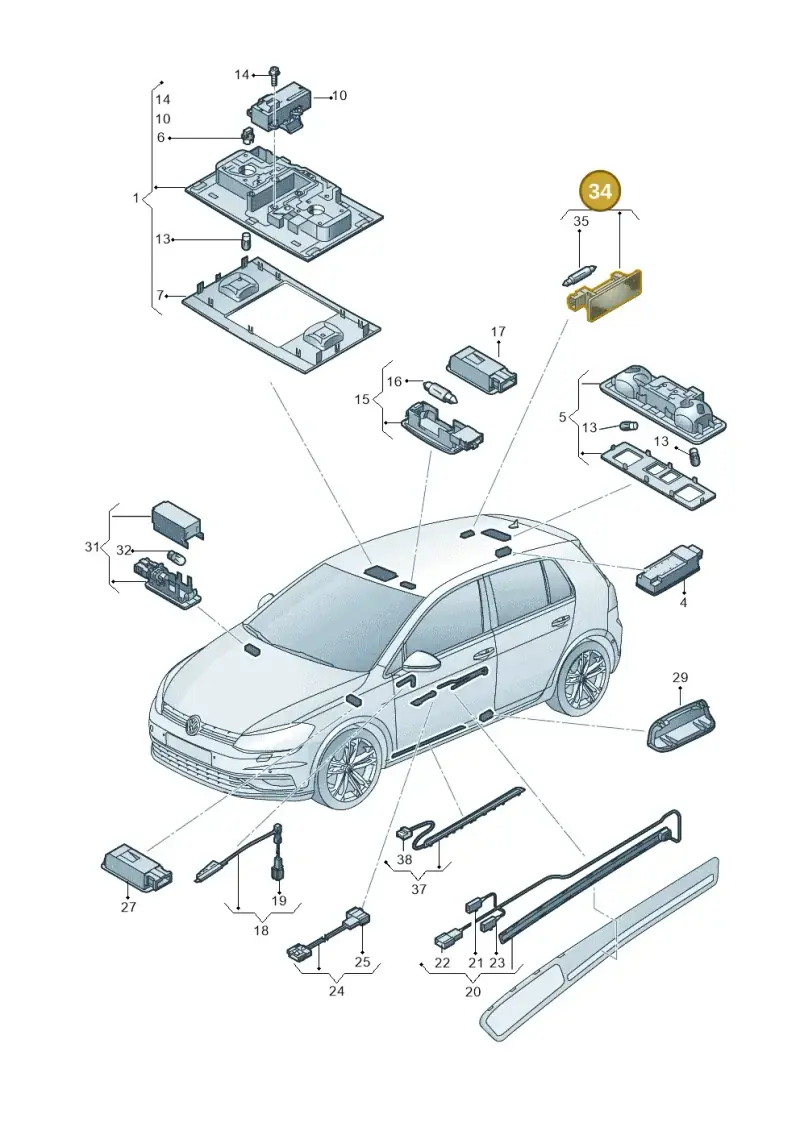 7L6947101A — Volkswagen Golf 2.0 (2016-2020) diagram 827947000, position 34