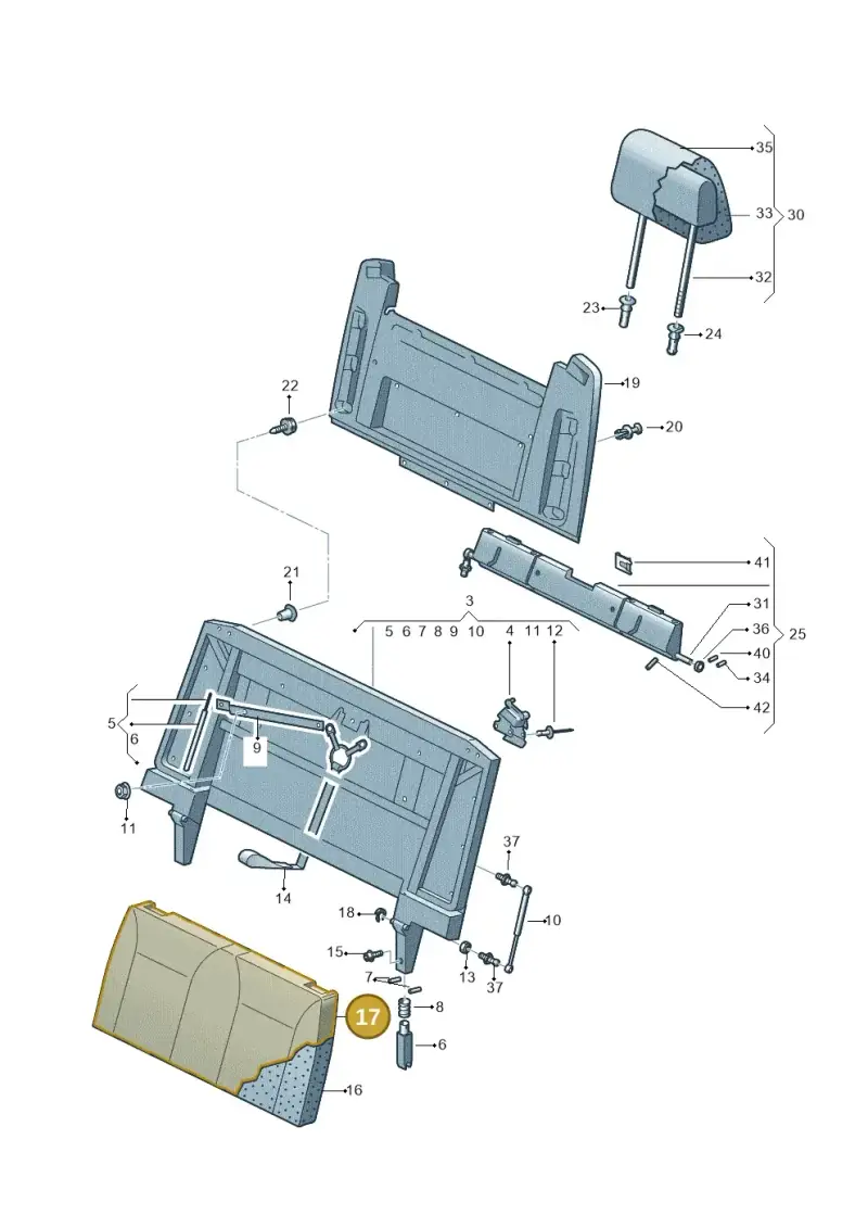 7LA067371B — Volkswagen Caravelle (2019-2024) diagram 871067360, position 17