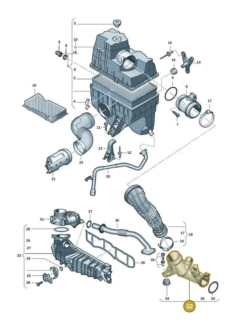 7LA129654E — Volkswagen Transport. multivan (2019-2024) diagram 7ep129020, position 32