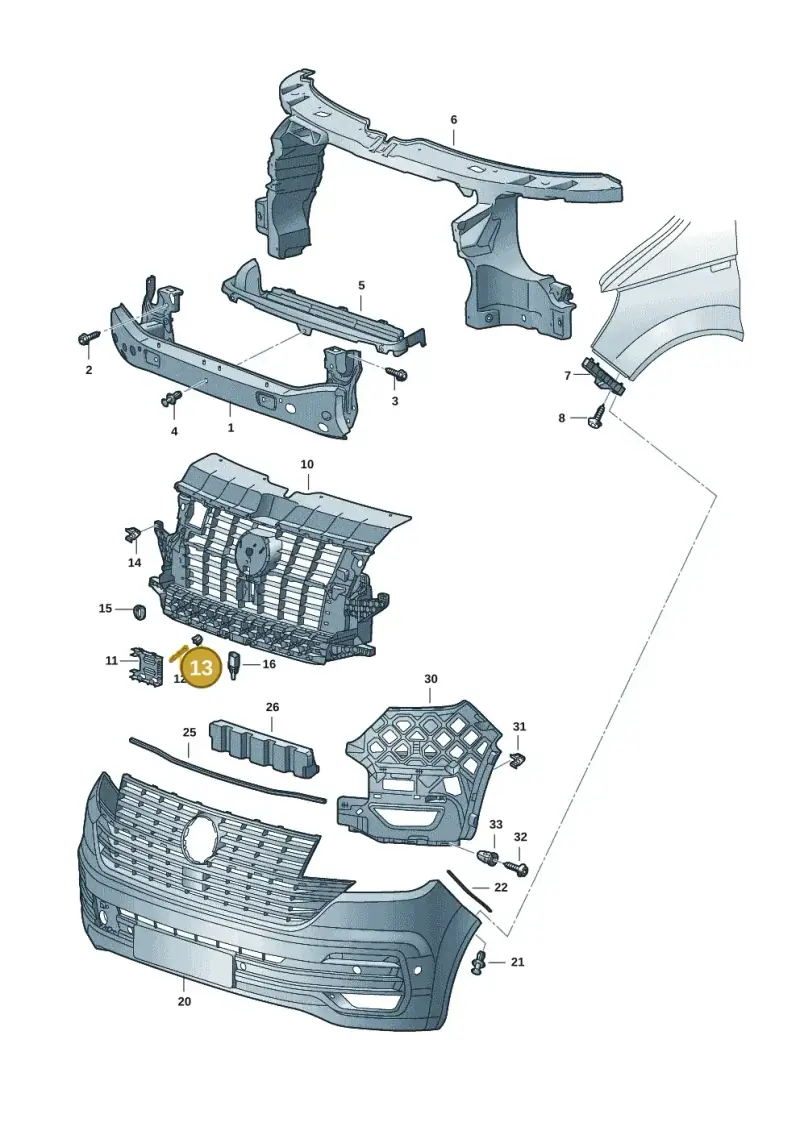 7LA807249 — Volkswagen Transport. multivan (2019-2024) diagram 7em807000, position 13