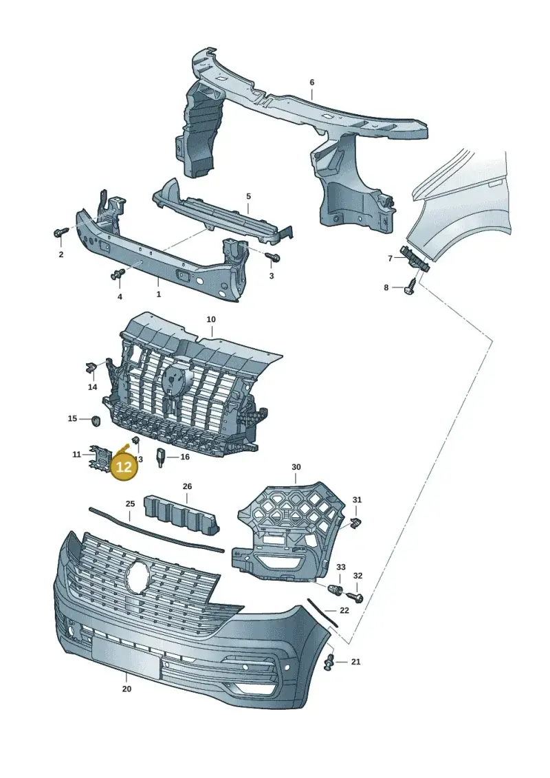 7LA807897 — Volkswagen Transport. multivan (2019-2024) diagram 7em807000, position 12