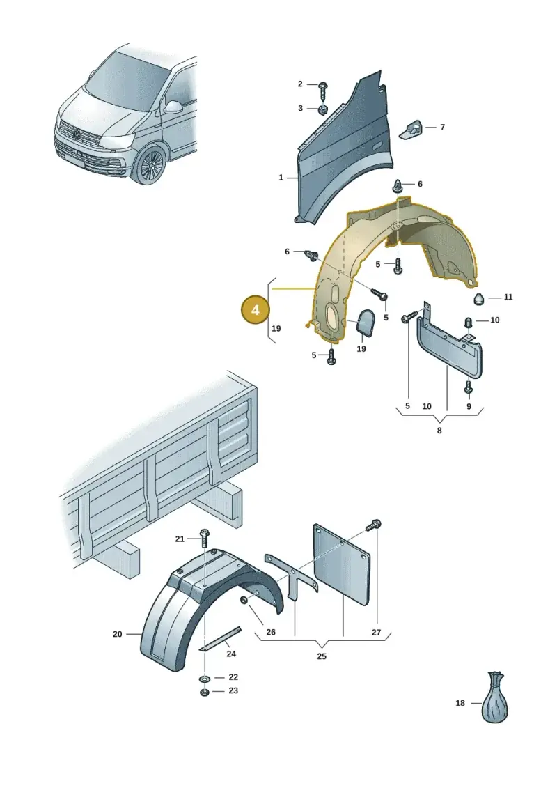 7LA809957F — Volkswagen Single-cab transp. (2019-2024) diagram 7fp821100, position 4