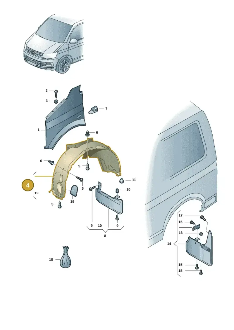 7LA809957F — Volkswagen Transport. multivan (2019-2024) diagram 7ep821100, position 4