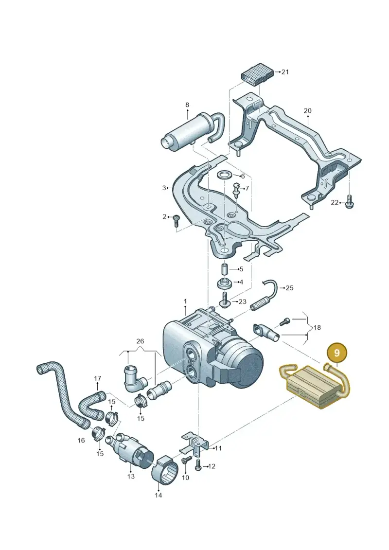 7LA819084A — Volkswagen Transport. multivan (2019-2024) diagram 861819700, position 9