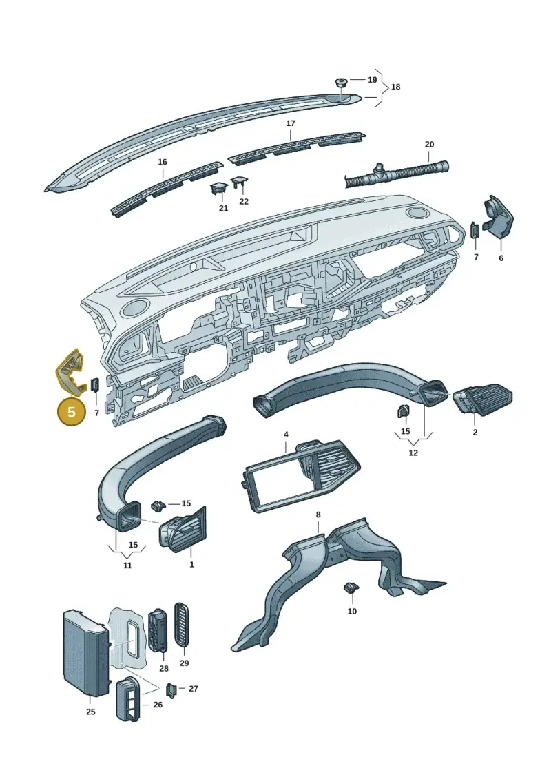 7LA819203B82V — Volkswagen Single-cab transp. (2019-2024) diagram 7fp819300, position 5