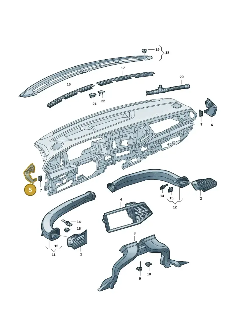 7LA819203B82V — Volkswagen Transport. multivan (2019-2024) diagram 7ep819300, position 5