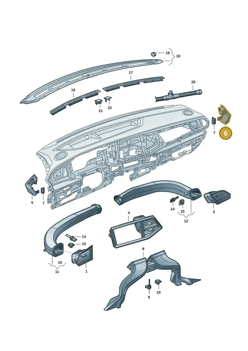 7LA819204B82V — Volkswagen Transport. multivan (2019-2024) diagram 7ep819300, position 6