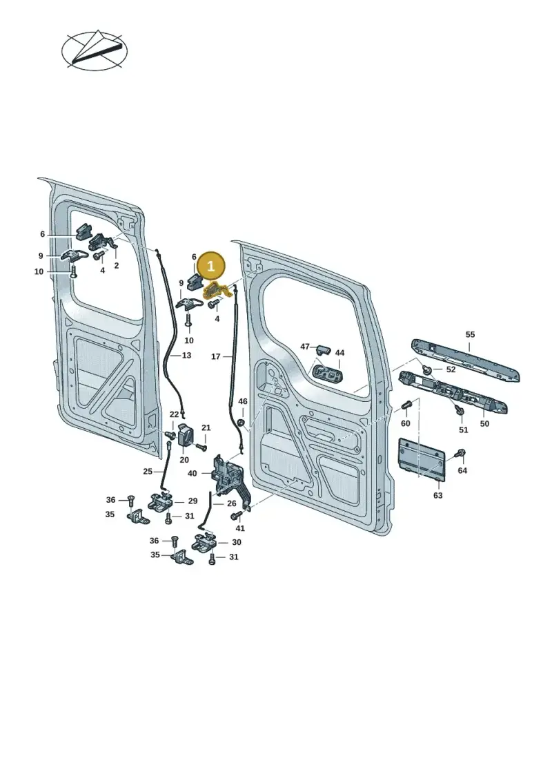 7LA827161B — Volkswagen Caddy Maxi Kombi (2020-2024) diagram 2ka827300, position 1