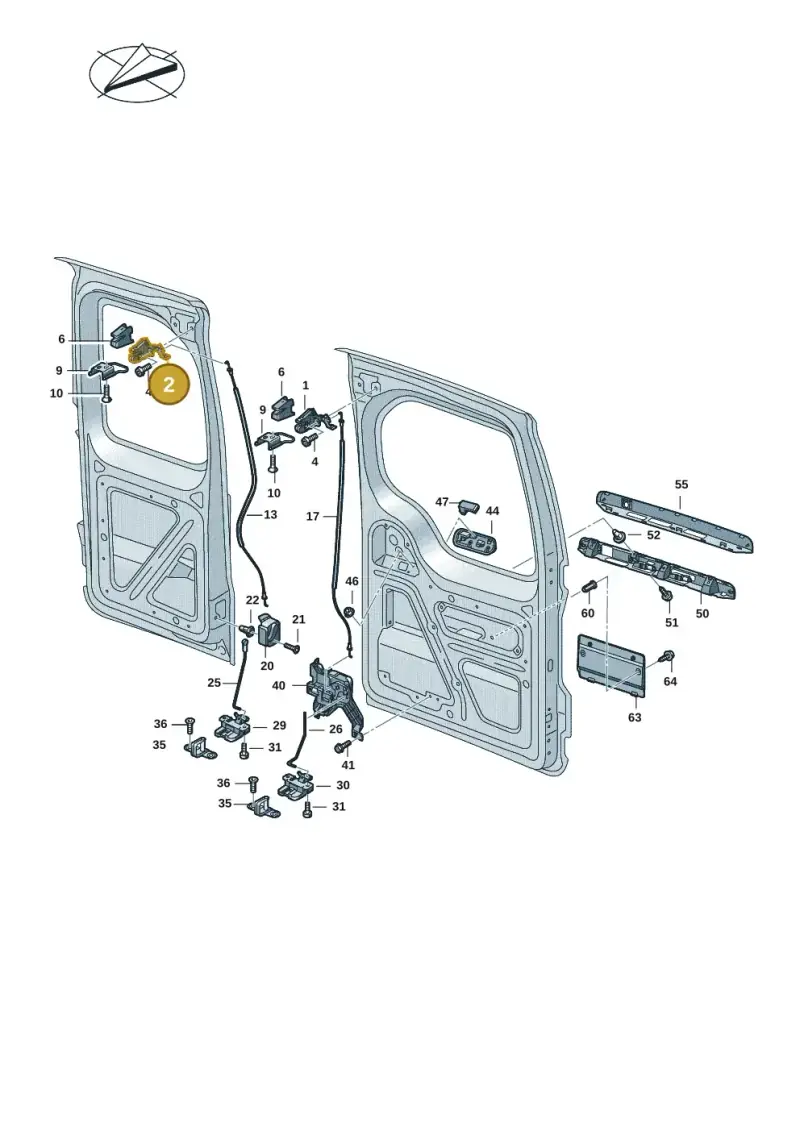 7LA827162 — Volkswagen Caddy Maxi Kombi (2020-2024) diagram 2ka827300, position 2