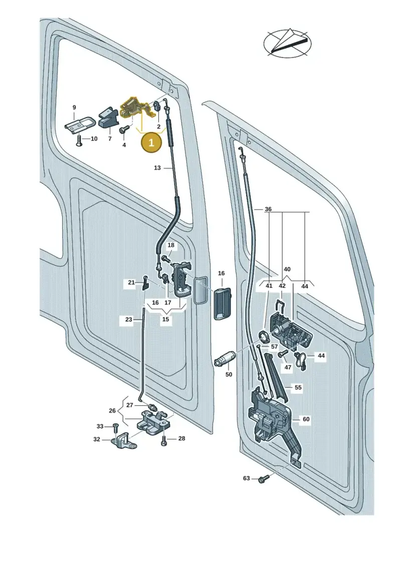 7LA827162 — Volkswagen Caravelle (2019-2024) diagram 7ep827300, position 1