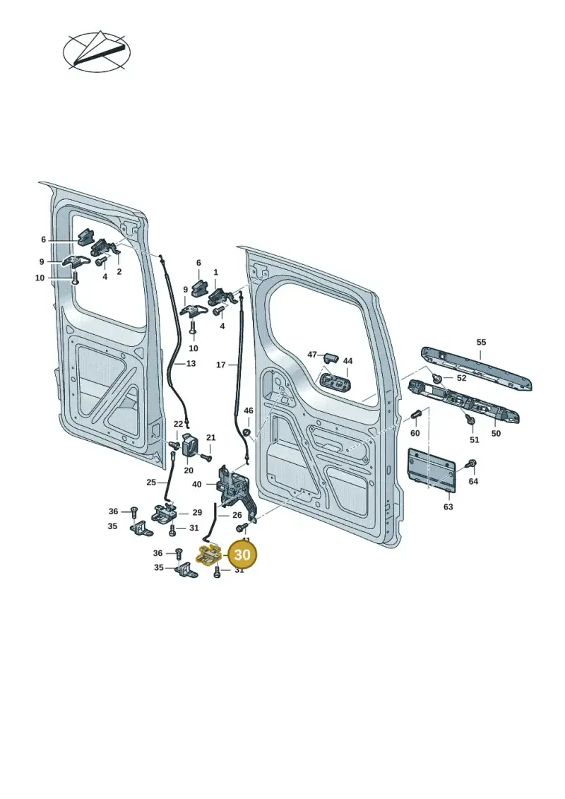 7LA827505G — Volkswagen Caddy Maxi Kombi (2020-2024) diagram 2ka827300, position 30