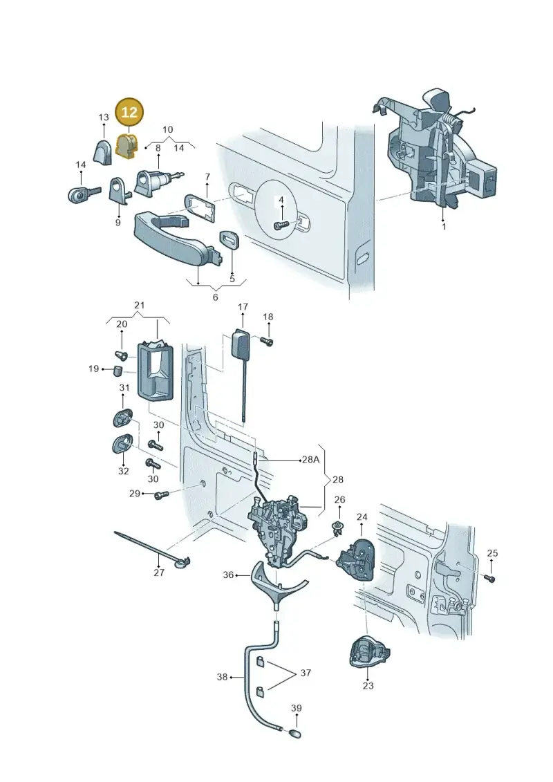 7LA837233B — Volkswagen Caddy kombi (2015-2020) diagram 443843800, position 12