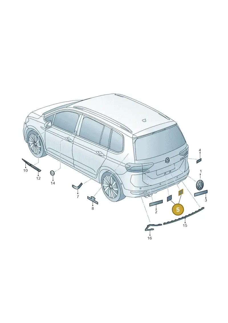 7LA853042 — Volkswagen Touran 2,0 BlueMotion (2015-2024) diagram 869853500, position 5