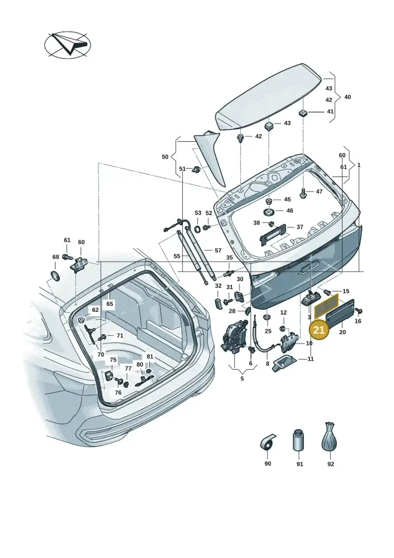 7LA853042 — Volkswagen Passat estate (2023-) diagram 3j0827000, position 21