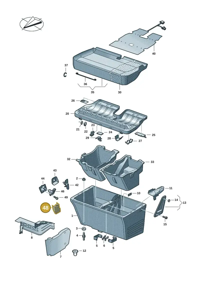 7LA88115282V — Volkswagen Caravelle (2019-2024) diagram 7ep881010, position 48