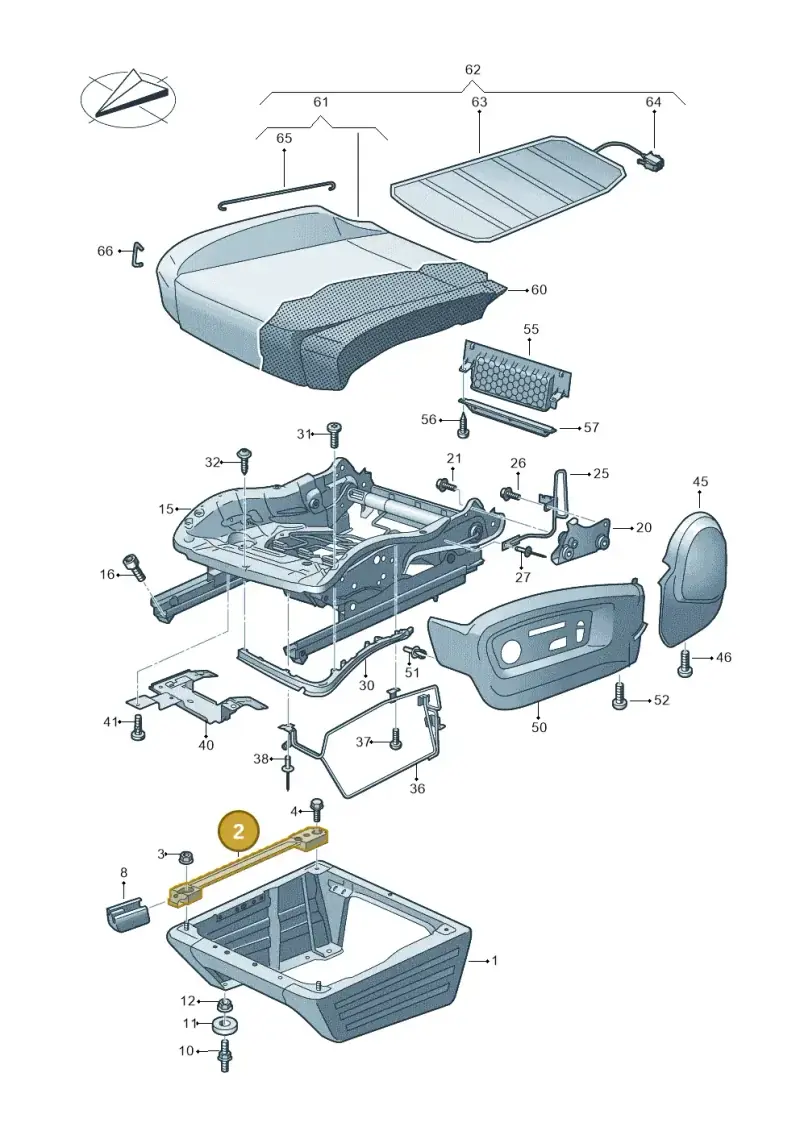 7LA881264 — Volkswagen Transporter Multivan (2019-2024) diagram 861881020, position 2