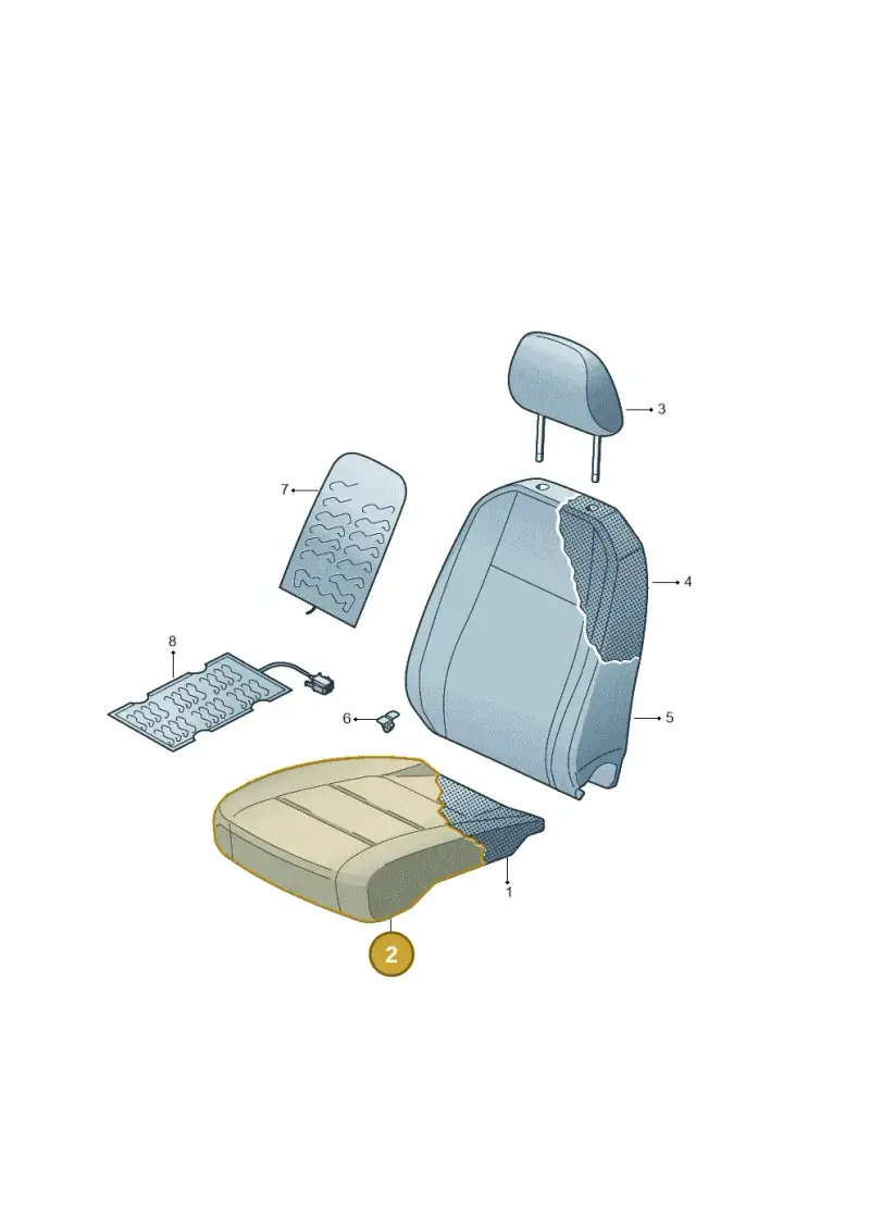 7LA881405TUEL — Volkswagen Transporter Multivan (2019-2024) diagram 861881700, position 2