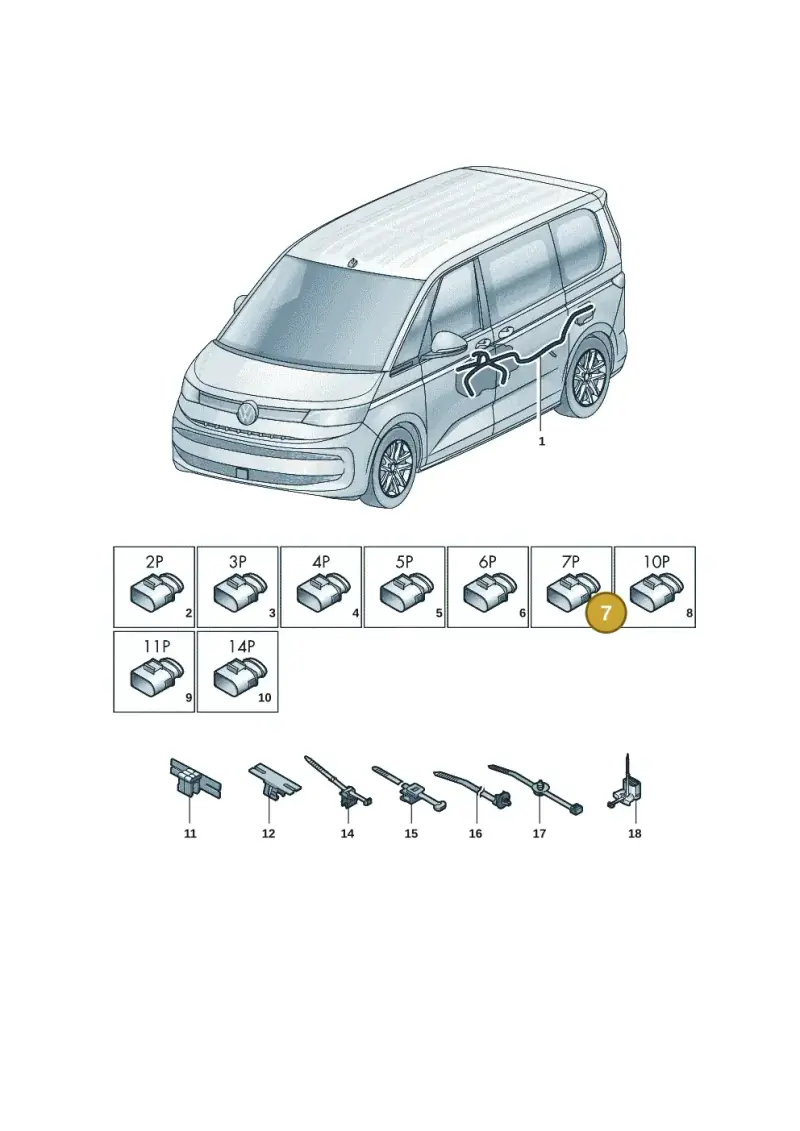 7LA973707 — Volkswagen Multivan (2021-) diagram 7t0972290, position 7
