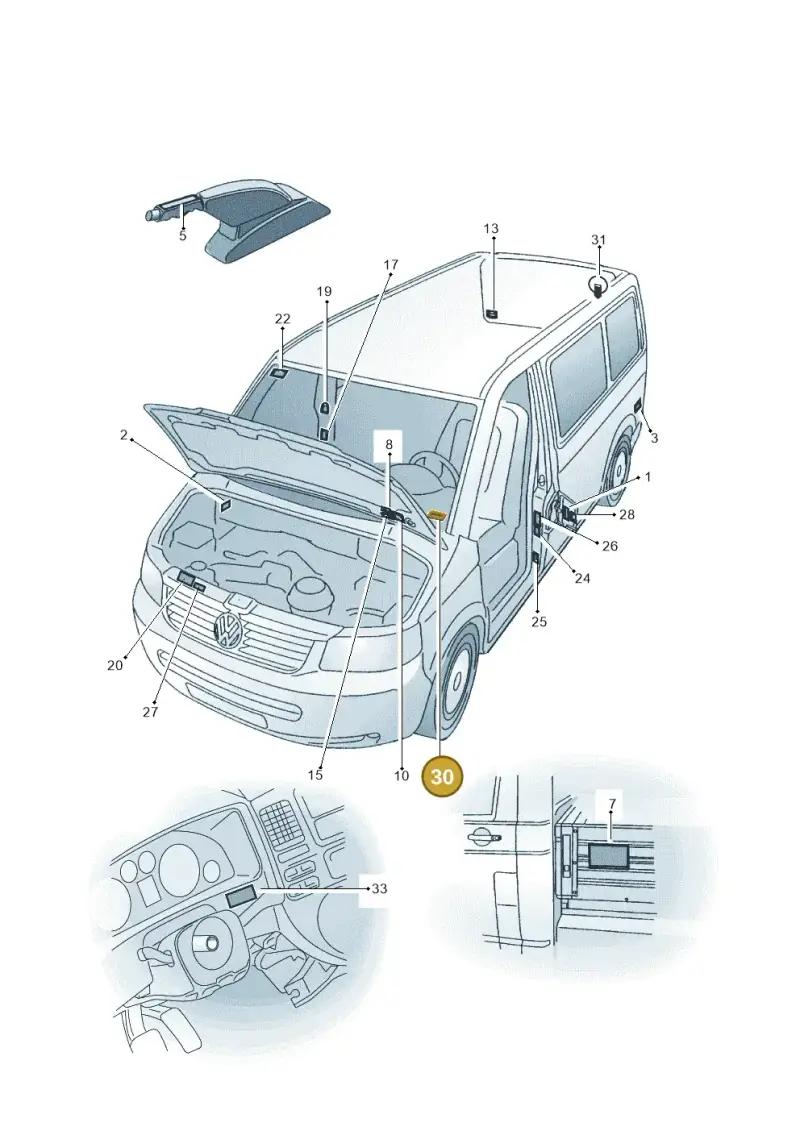 7M0000289 — Volkswagen Transp. caravelle (2011-2015) diagram 410010000, position 30