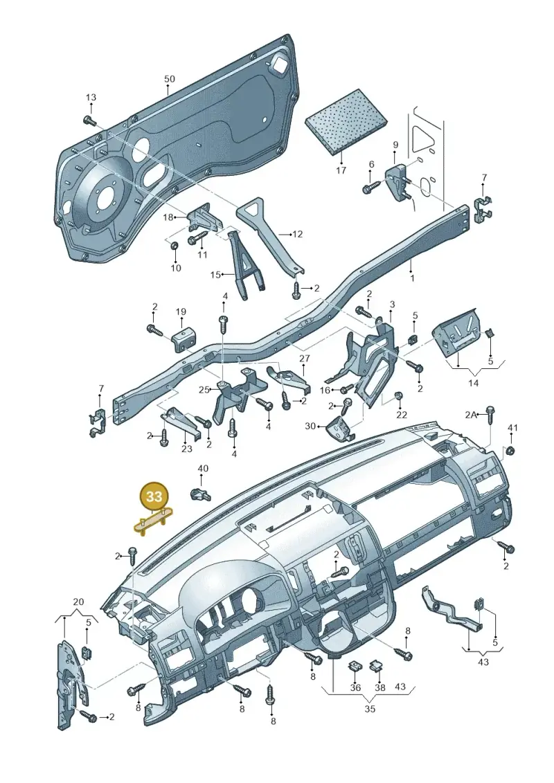 7M0000289 — Volkswagen Transp. caravelle (2008-2009) diagram 410857000, position 33