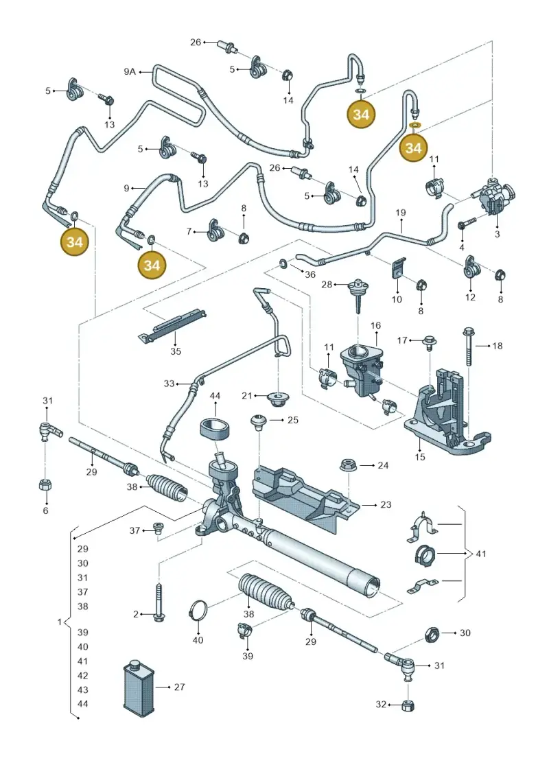 7M0422999 — Volkswagen Jetta (2010-2014) diagram 692422100, position 34
