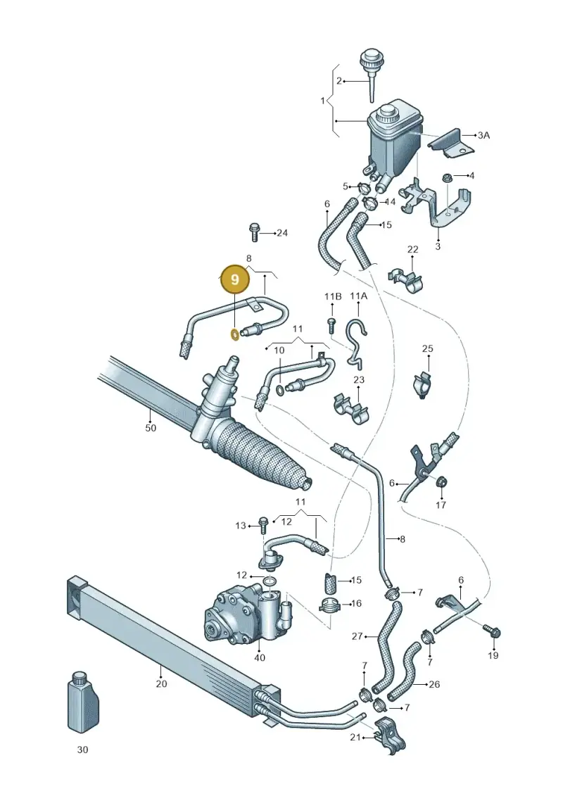 7M0422999 — Volkswagen Touareg BlueMotion (2014-2018) diagram 693422520, position 9