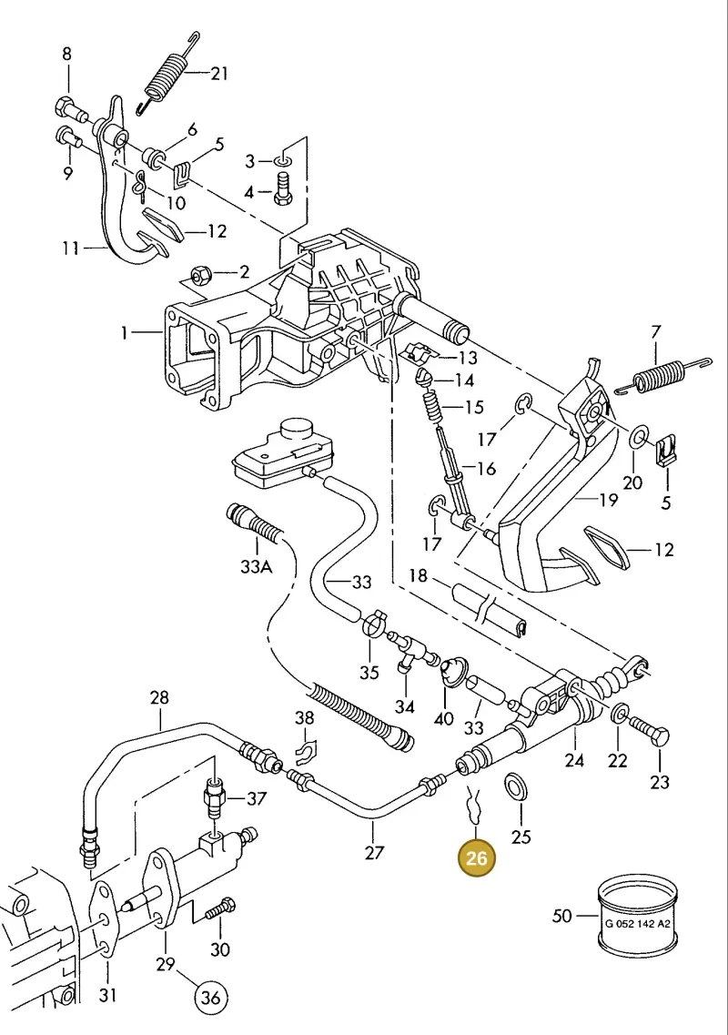 7M0721431 — Volkswagen LT, LT 4X4 (2003-2006) diagram 176721250, position 26