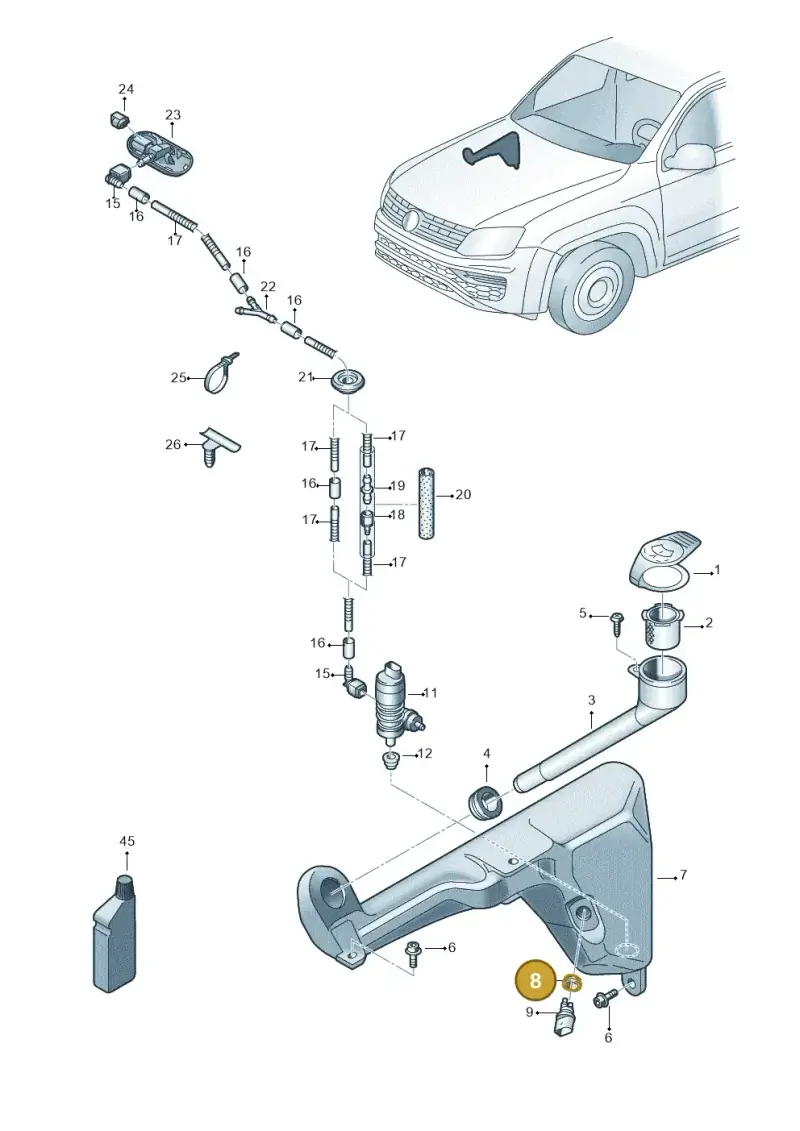7M0919382 — Volkswagen Amarok twin cab (2022-) diagram 894955100, position 8