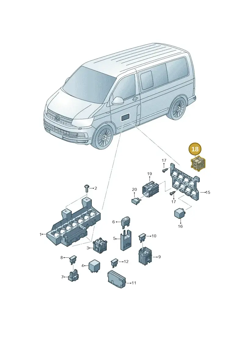 7M0937527 — Volkswagen Caravelle (2015-2019) diagram 861937050, position 18