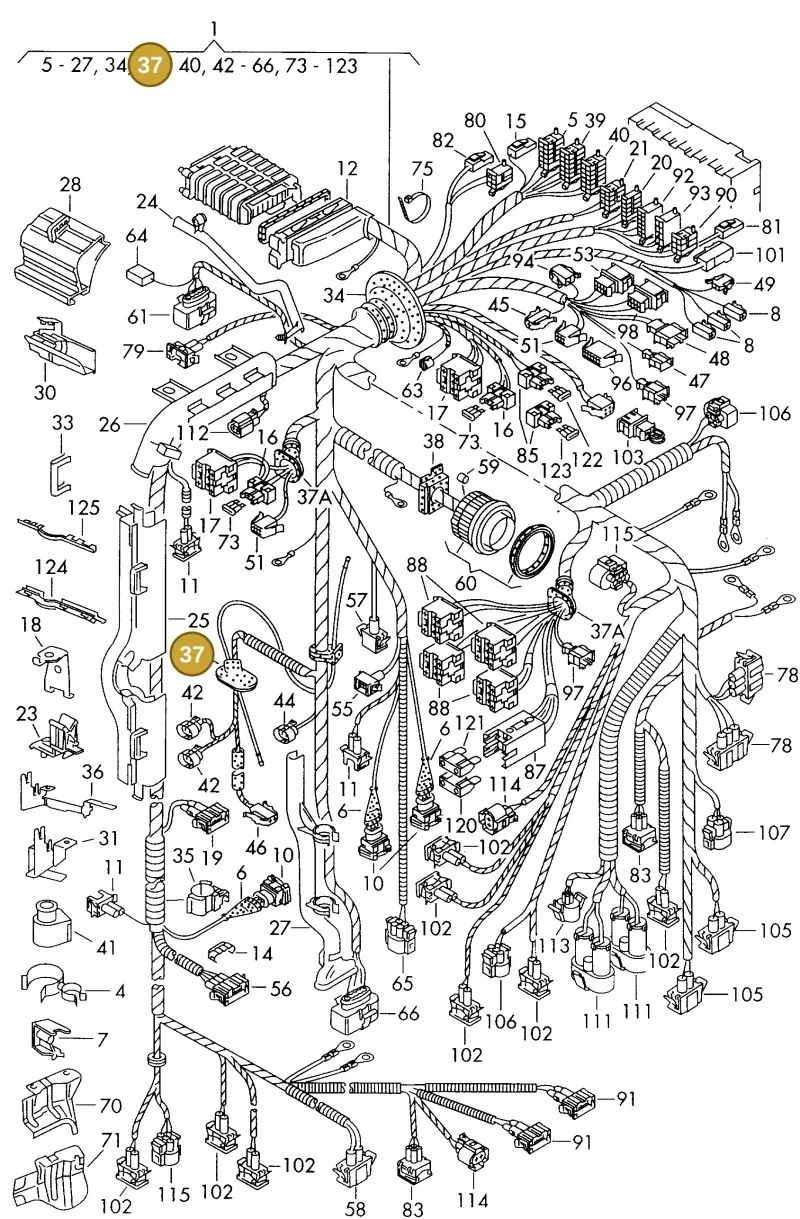 7M0955998 — Volkswagen SHARAN/SYNCRO (1995-2000) diagram 162971400, position 37