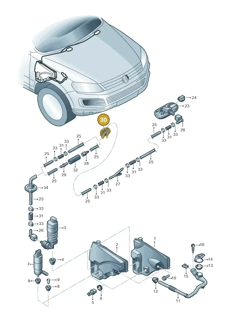 7M0955998 — Volkswagen Touareg (2012-2014) diagram 693955100, position 30