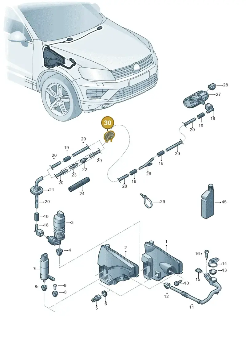7M0955998 — Volkswagen Touareg BlueMotion (2014-2018) diagram 787955100, position 30