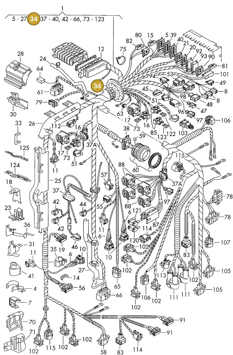 7M0971840C — Volkswagen SHARAN/SYNCRO (1995-2000) diagram 162971400, position 34